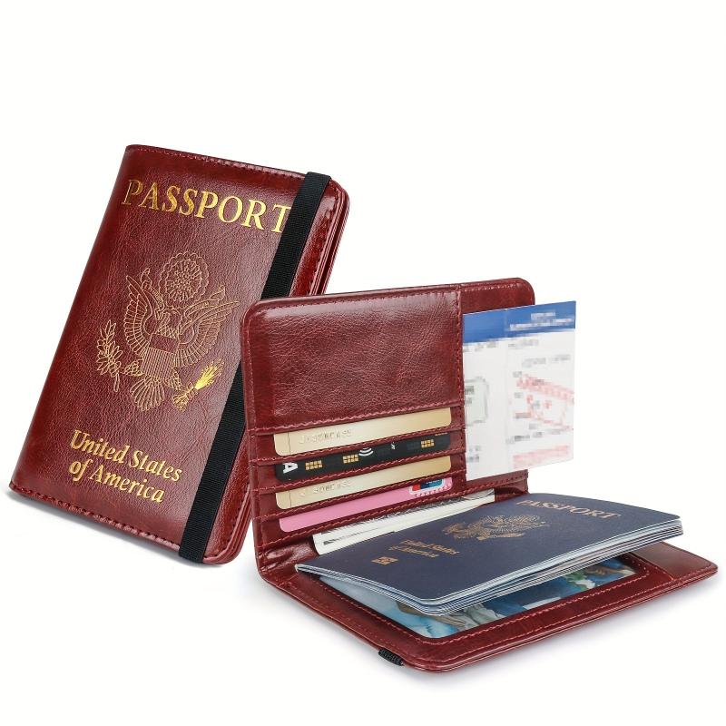 Business PU Leather Passport & Vaccine Card Holder