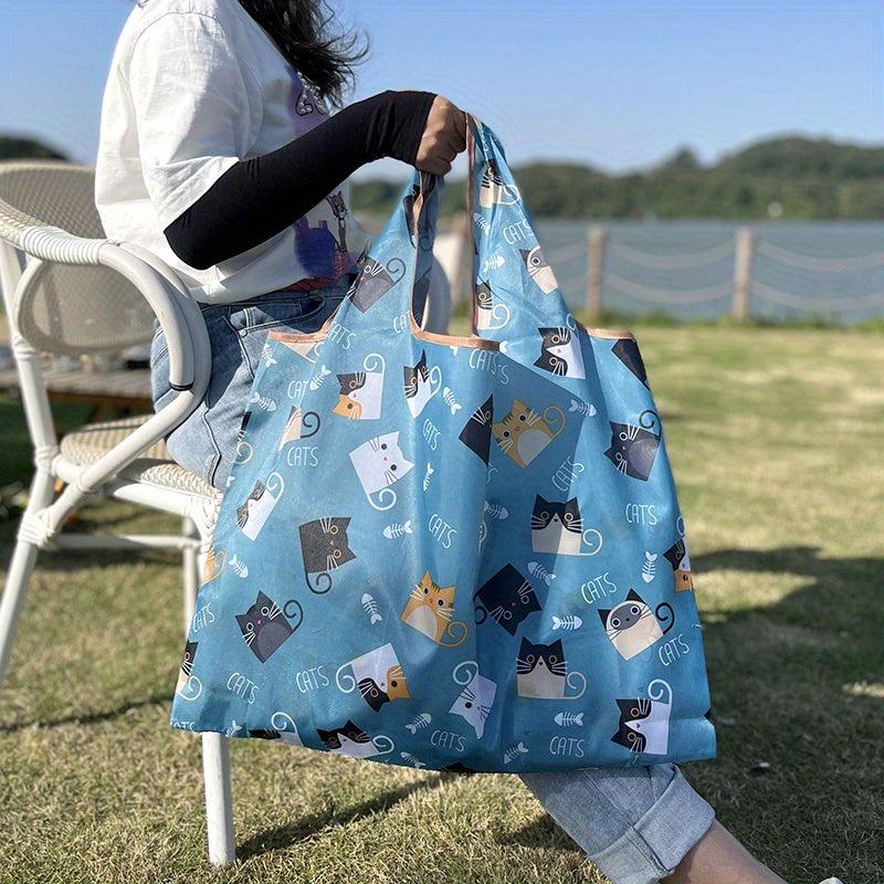 Foldable Large Capacity Shoulder Bag Eco Friendly Grocery Shopping & Travel Bag