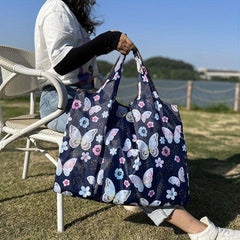 Foldable Large Capacity Shoulder Bag Eco Friendly Grocery Shopping & Travel Bag