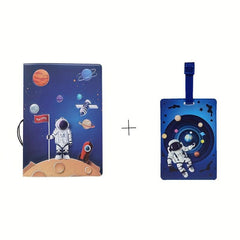 Astronaut American Flag Passport Case & Luggage Tag Set
