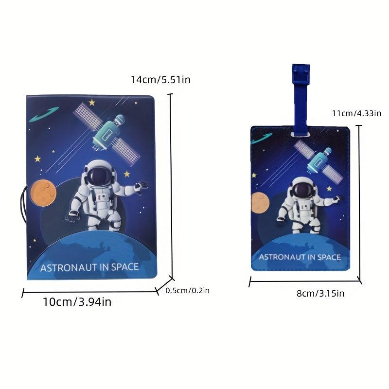 Astronaut American Flag Passport Case & Luggage Tag Set