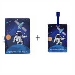 Astronaut American Flag Passport Case & Luggage Tag Set