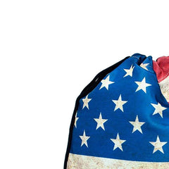 American Flag Print Backpack Lightweight Waterproof Drawstring Bag