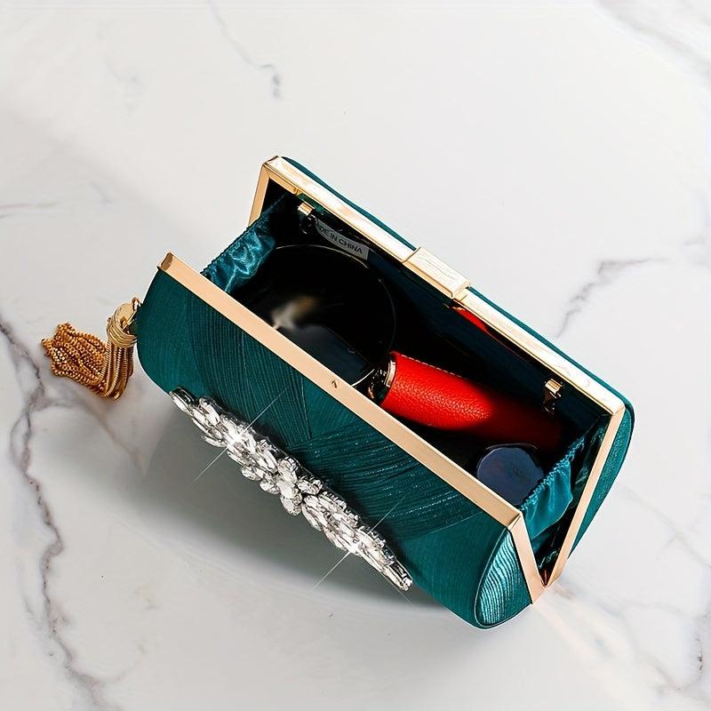 Elegent Rhinestone Tassel Chain Handbag