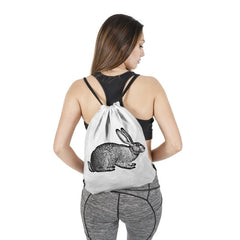 Bunny Pattern Drawstring Bag Easter Sports Bag