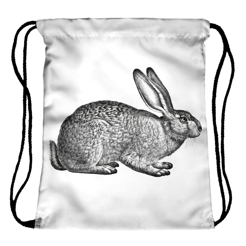 Bunny Pattern Drawstring Bag Easter Sports Bag