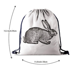 Bunny Pattern Drawstring Bag Easter Sports Bag