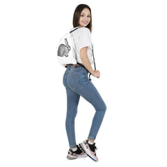 Bunny Pattern Drawstring Bag Easter Sports Bag