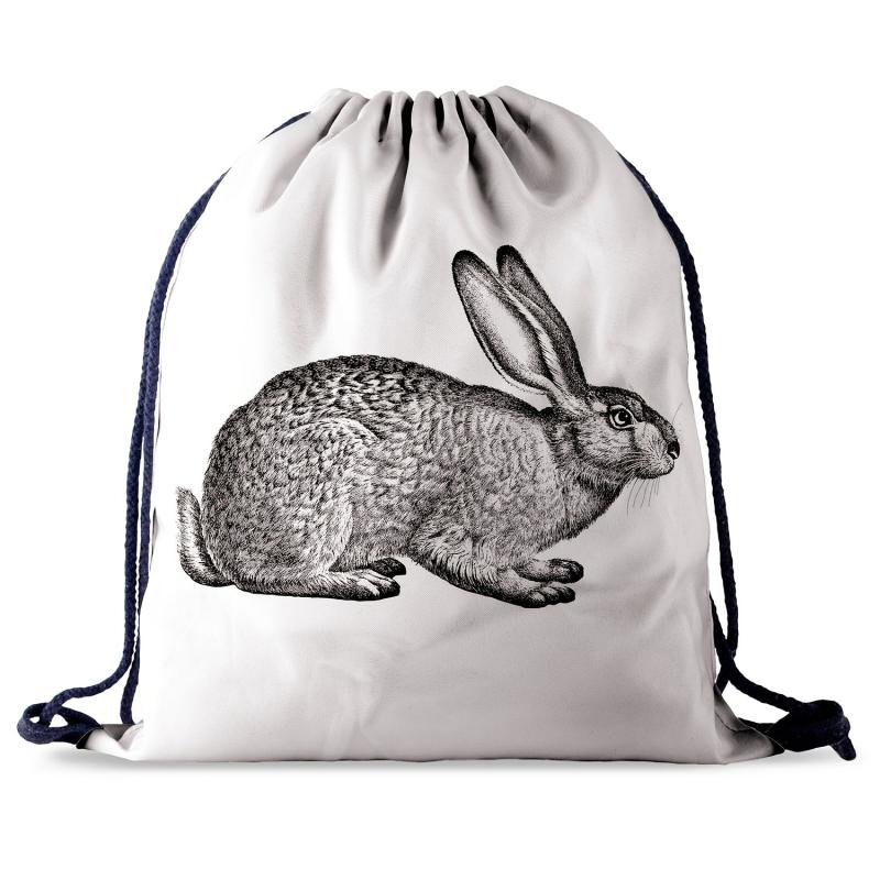 Bunny Pattern Drawstring Bag Easter Sports Bag