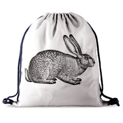 Bunny Pattern Drawstring Bag Easter Sports Bag