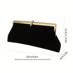 Velvet Rhinestone Clutch Purse for Wedding Prom Banquet