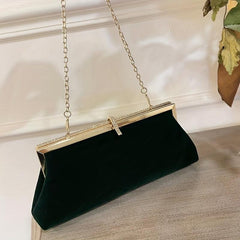 Velvet Rhinestone Clutch Purse for Wedding Prom Banquet