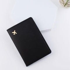Leather Bag Travel Passport Protection Cover Passport Clip