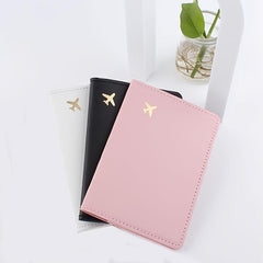Leather Bag Travel Passport Protection Cover Passport Clip