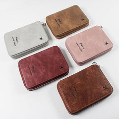 RFID Blocking Passport Holder Zipper Travel Wallet