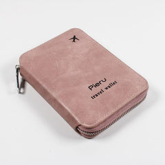 RFID Blocking Passport Holder Zipper Travel Wallet