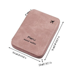 RFID Blocking Passport Holder Zipper Travel Wallet