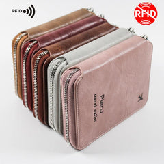 RFID Blocking Passport Holder Zipper Travel Wallet
