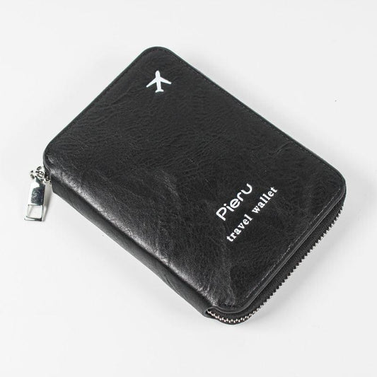 RFID Blocking Passport Holder Zipper Travel Wallet