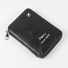 RFID Blocking Passport Holder Zipper Travel Wallet