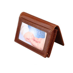 RFID Blocking Card Holder Classic Leather Anti Degaussing