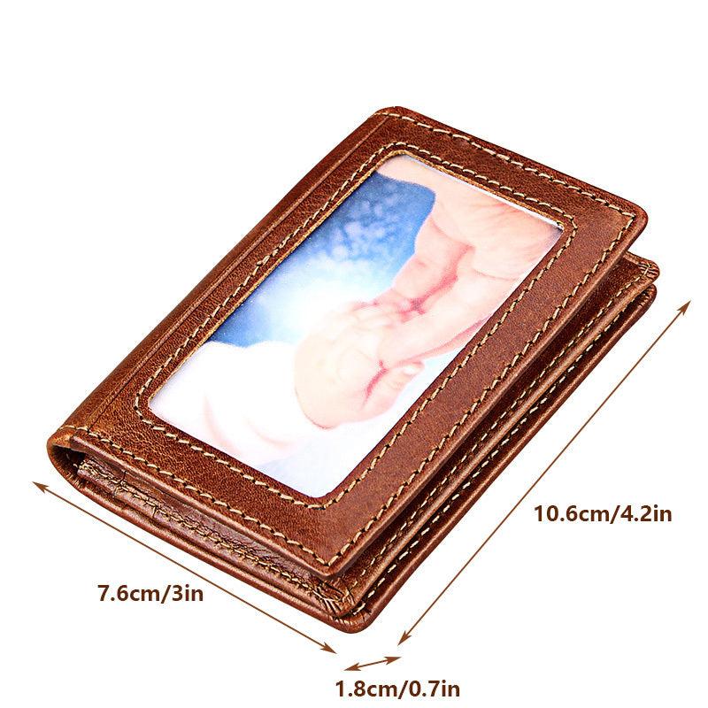 RFID Blocking Card Holder Classic Leather Anti Degaussing