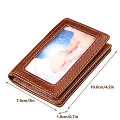 RFID Blocking Card Holder Classic Leather Anti Degaussing