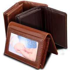 RFID Blocking Card Holder Classic Leather Anti Degaussing
