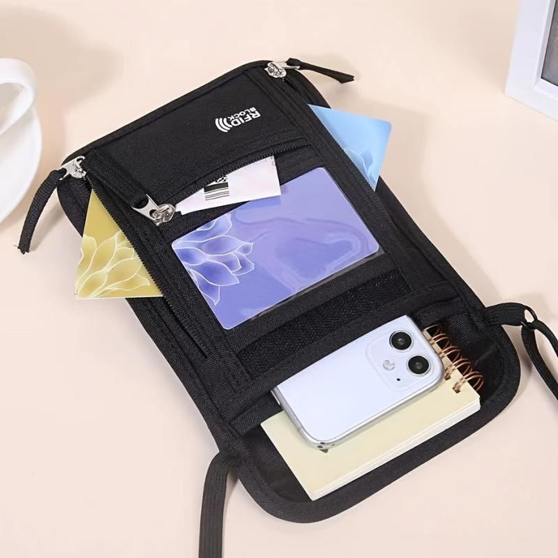 RFID Anti theft Travel Passport Bag - Multifunctional Hanging Neck Passport Bag