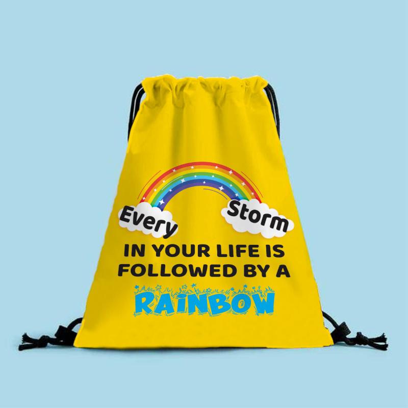 Colorful Pattern Drawstring Backapck Lightweight Storage Bag