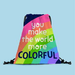 Colorful Pattern Drawstring Backapck Lightweight Storage Bag