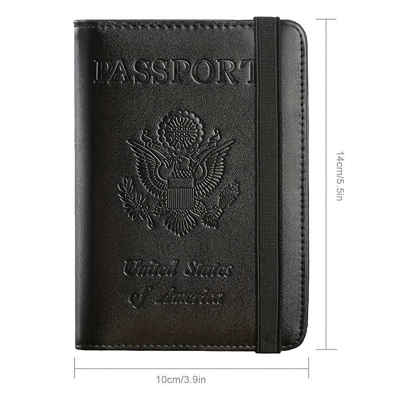 RFID Blocking PU Leather Passport Holder & Vaccine Card Holder Combo