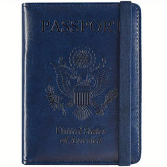 RFID Blocking PU Leather Passport Holder & Vaccine Card Holder Combo