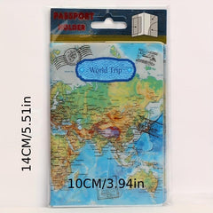 PVC World Map Passport Holder Travel Accessories