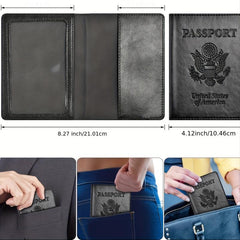 Passport Holder Travel Bag Slim PU Leather Passport Case