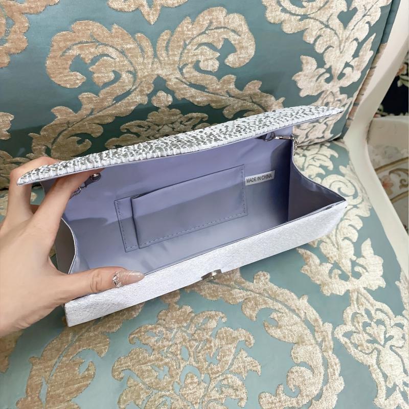 Glitter Rhinestone Evening Bag Ruched Clutch Purse Women's Handbags