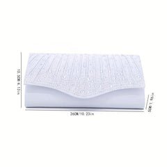 Glitter Rhinestone Evening Bag Ruched Clutch Purse Women's Handbags