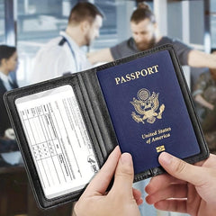 Thickened Pu Leather Card Passport Book Cover Dual use Passport Holder
