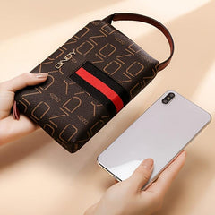 Classic Pattern Zipper Purse Clutch Wallet Wristband Coin Purse