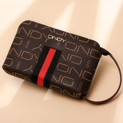Classic Pattern Zipper Purse Clutch Wallet Wristband Coin Purse