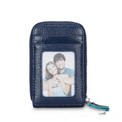 Casual PU Leather RFID Blocking Card Holder Zipper Coin Purse