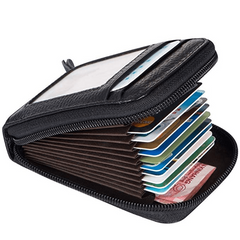 Casual PU Leather RFID Blocking Card Holder Zipper Coin Purse