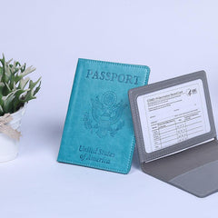 Travel Passport Holder PU Leather Waterproof Protective Case