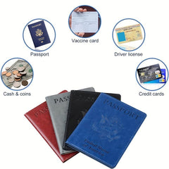 Travel Passport Holder PU Leather Waterproof Protective Case