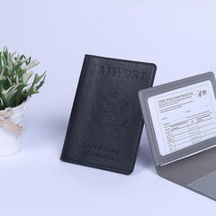 Travel Passport Holder PU Leather Waterproof Protective Case