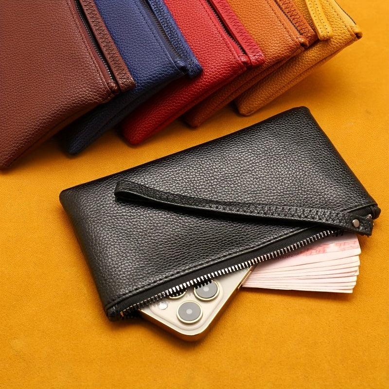Long Zipper Wallet Clutch Bag PU Leather Multifunctional Storage