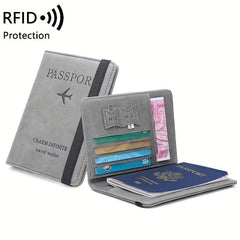 RFID Blocking PU Leather Passport Holder Card Holder