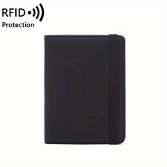 RFID Blocking PU Leather Passport Holder Card Holder