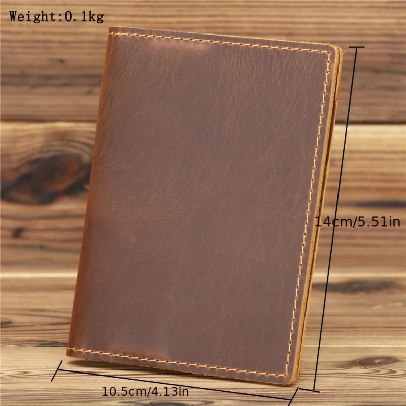 Leather Crazy Horse Passport Document Bag Wallet Clip