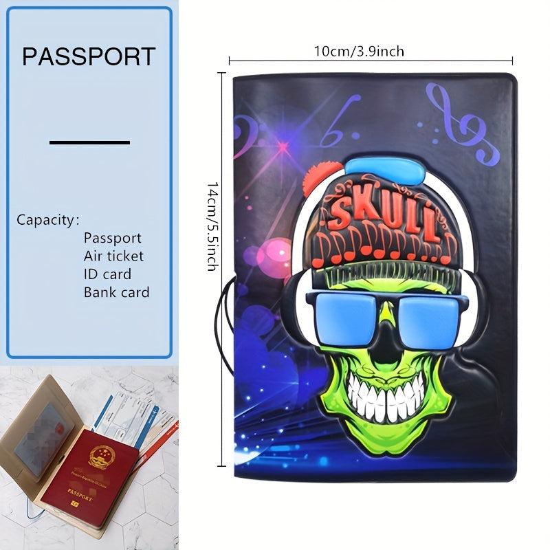 Rock Music Skull Passport Cover ID Card Cover